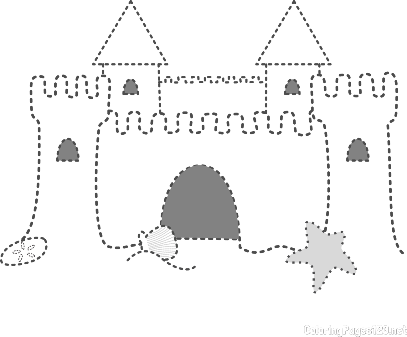 Simple Castle Coloring Page for Kids