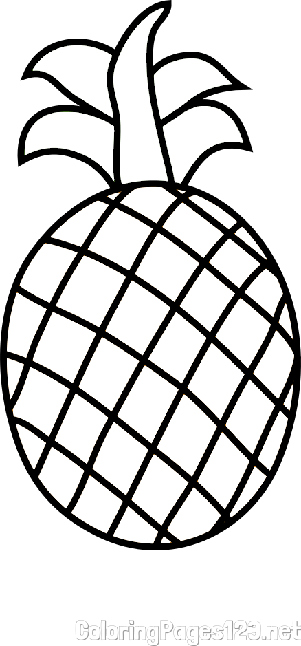 Simple Pineapple Coloring Page