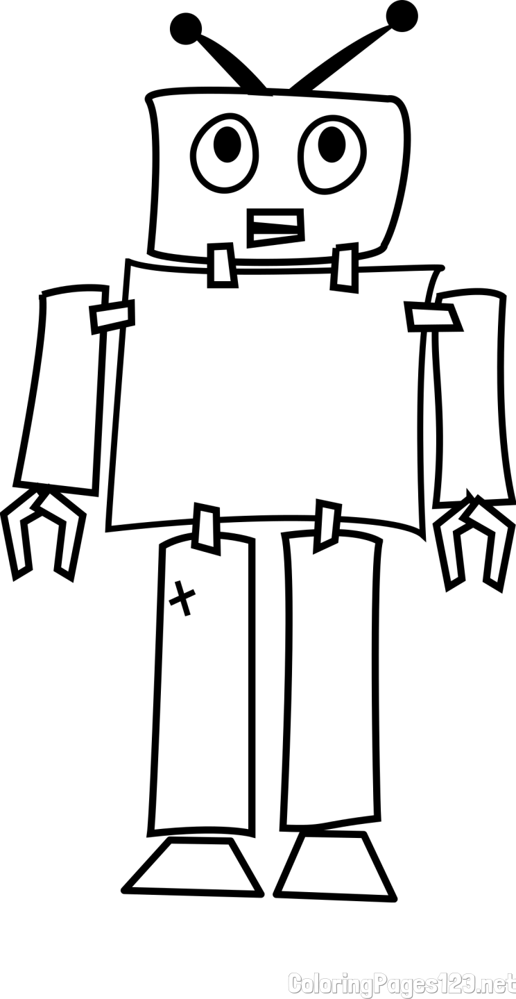 Simple Robot Coloring Page