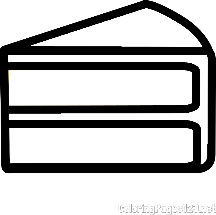 Simple Slice of Cake Coloring Page
