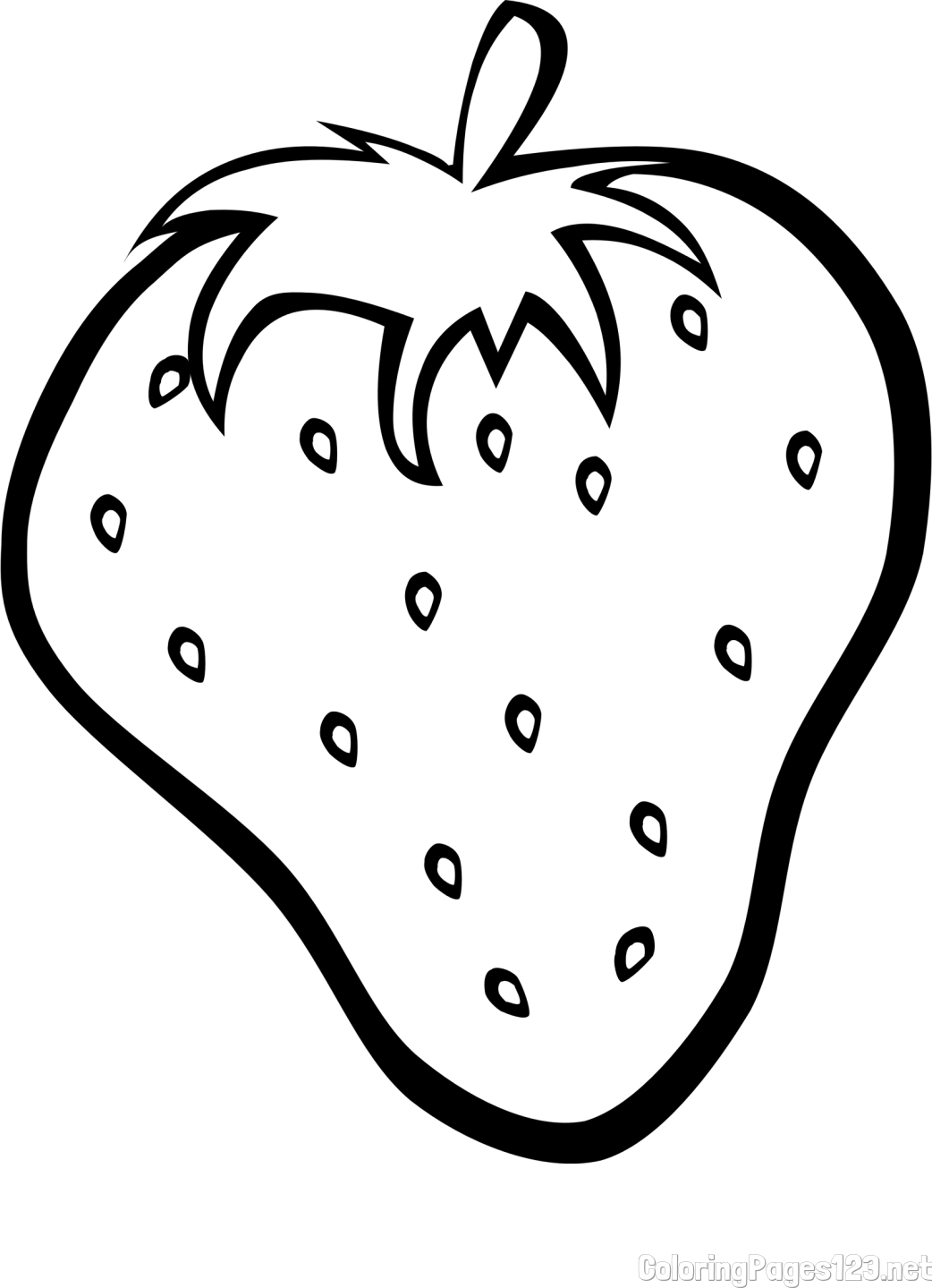 Simple Strawberry Coloring Page