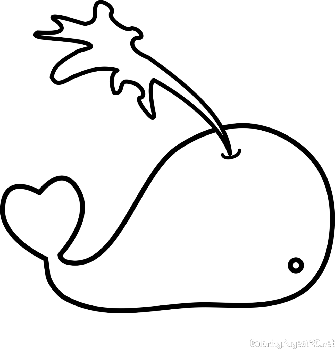Simple Whale Coloring Page