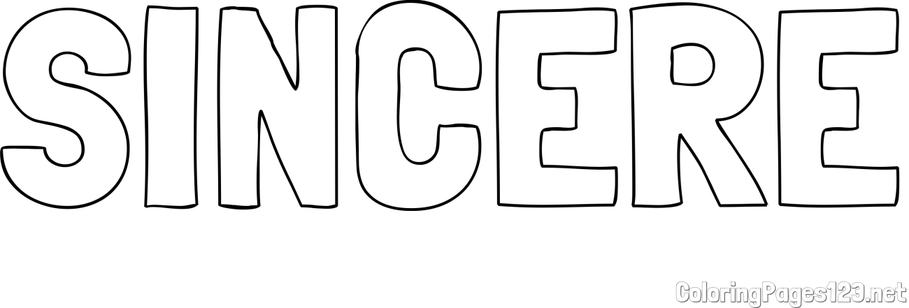 SINCERE Coloring Page