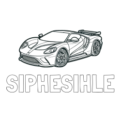 Online Created Coloring Page - SIPHESIHLE Coloring Page and Coloring Page of a Fast Sport's Car