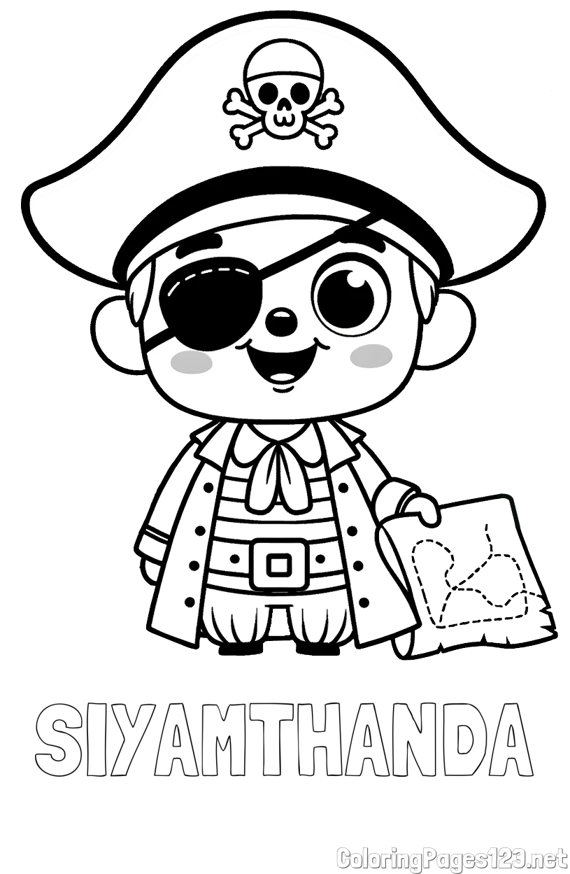 SIYAMTHANDA Coloring Page and Cute Pirate Coloring Page