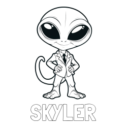 Online Created Coloring Page - SKYLER Coloring Page and Alien Coloring Page