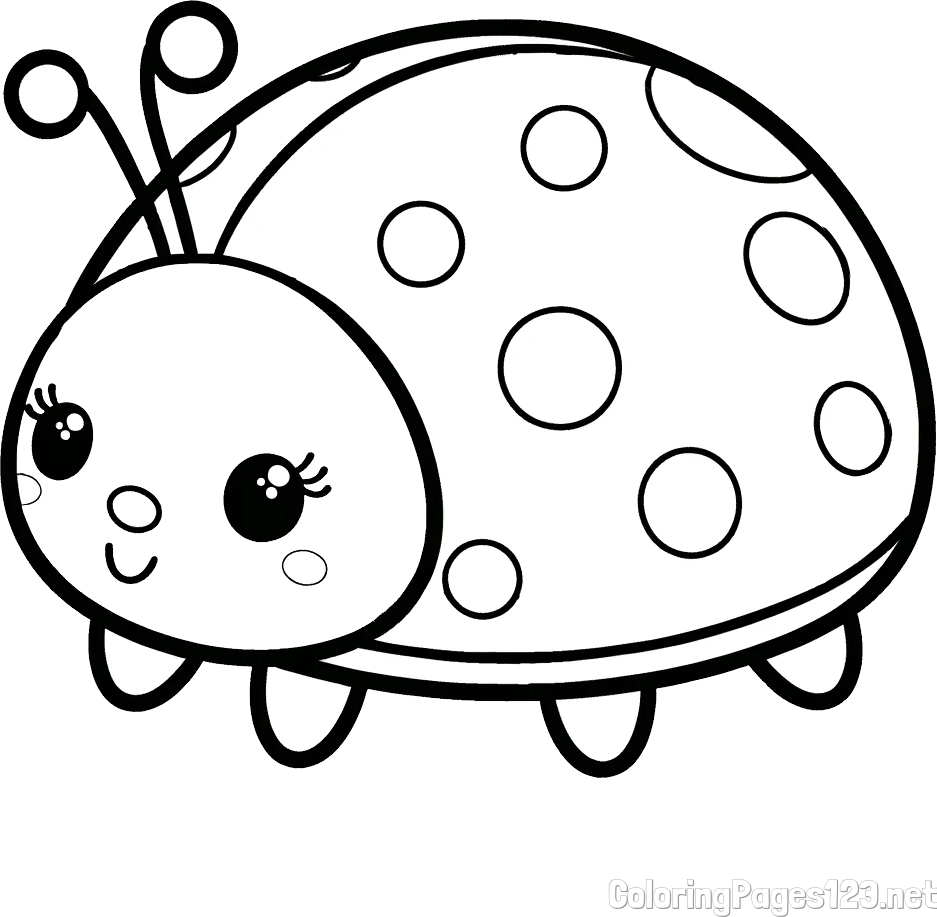 Smiling Ladybug Coloring Page