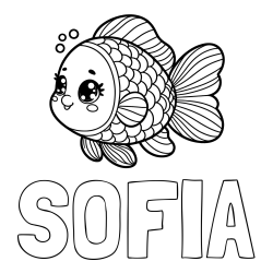 SOFIA Coloring Page and Coloring Page of a Cute Fish