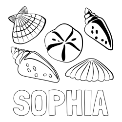 Online Created Coloring Page - SOPHIA Coloring Page and Seashells Coloring Page