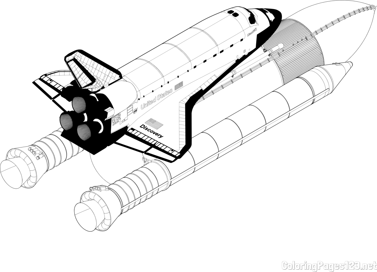 Space Shuttle Discovery Coloring Page