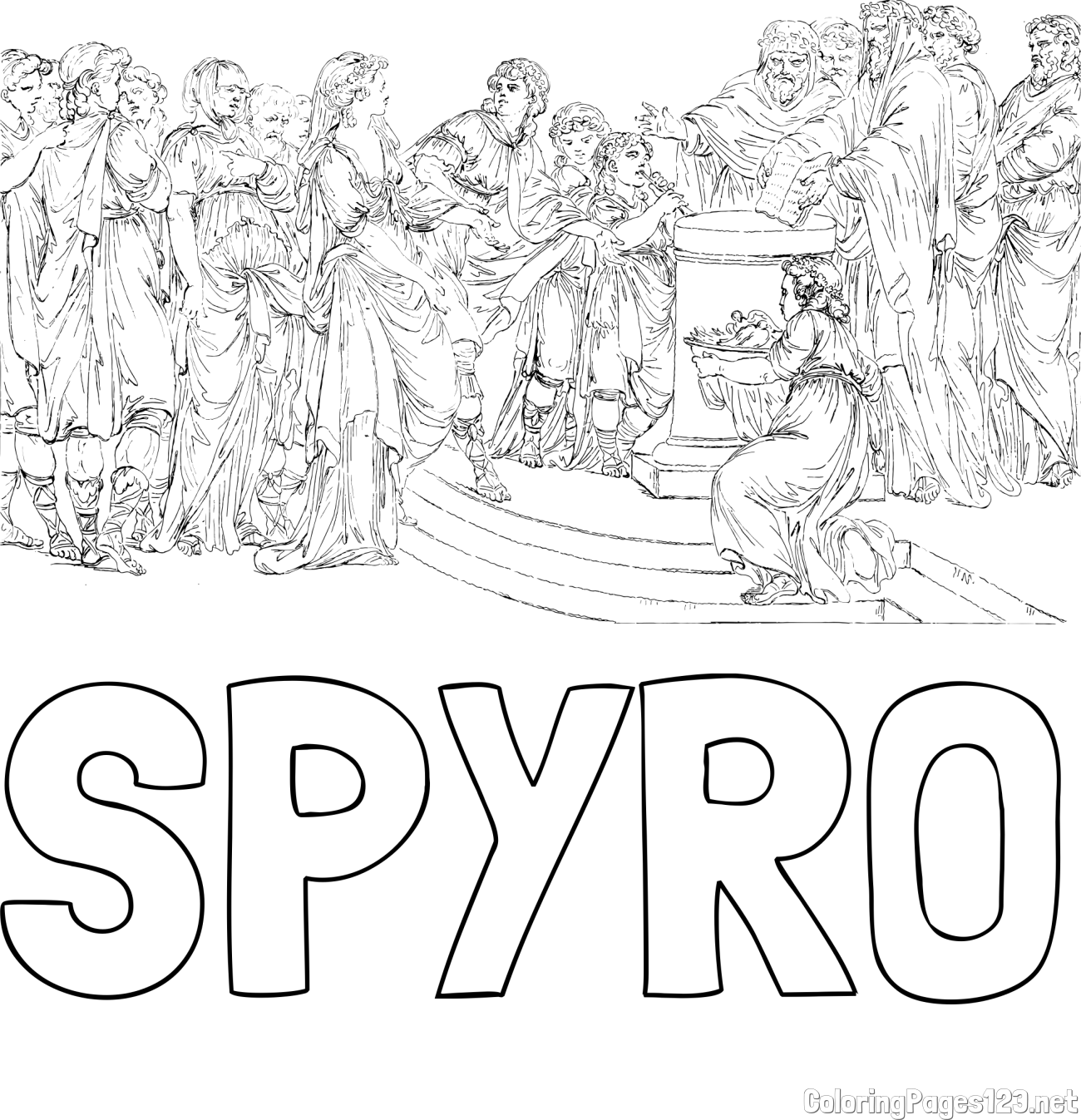 SPYRO Coloring Page and Adult Coloring Page of People