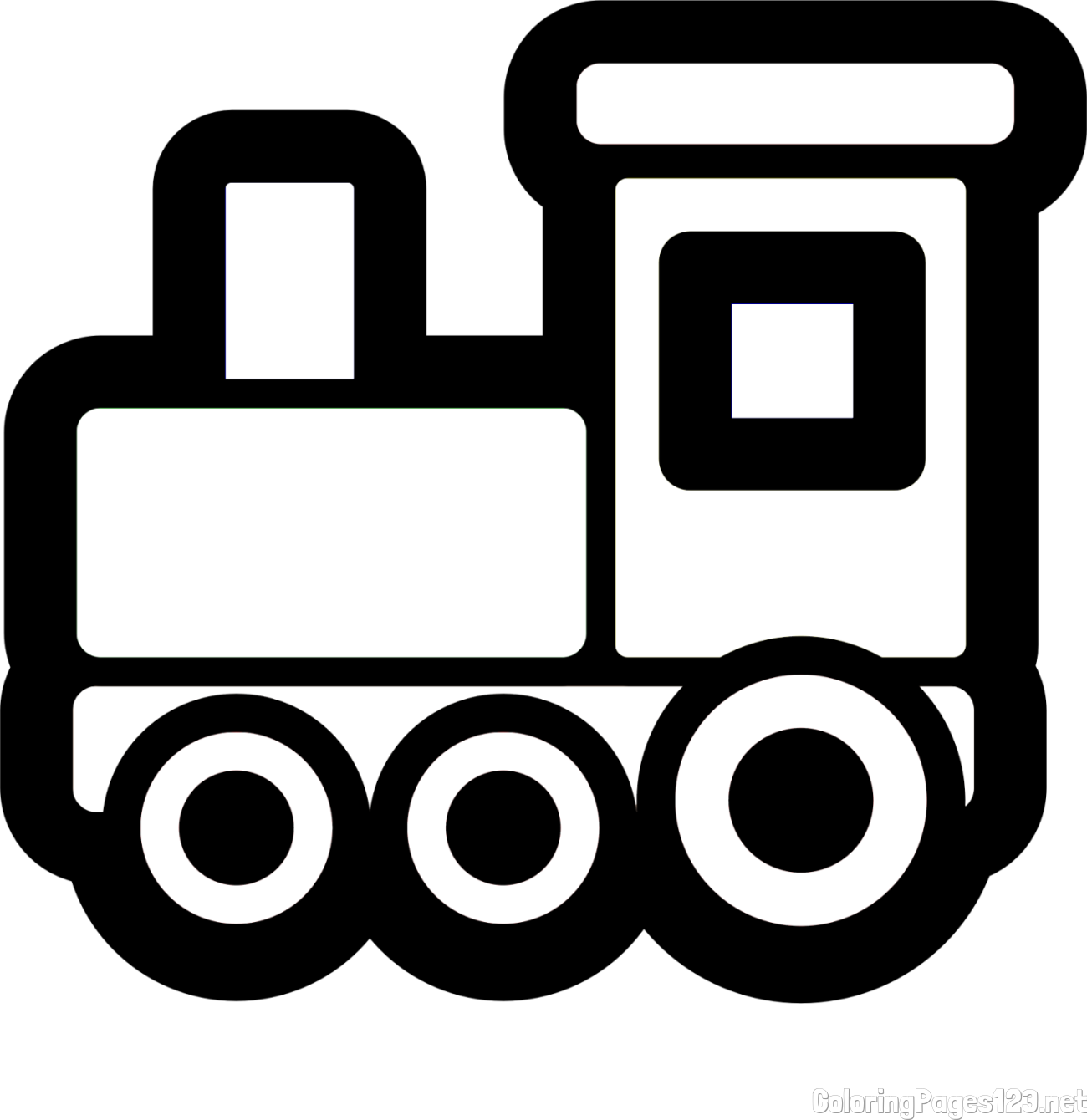 Steam Locomotive Coloring Page for Young Kids