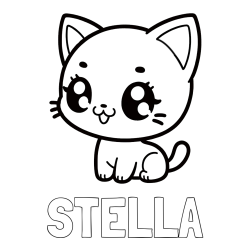 Online Created Coloring Page - STELLA Coloring Page and Coloring Page of an Anime Cat