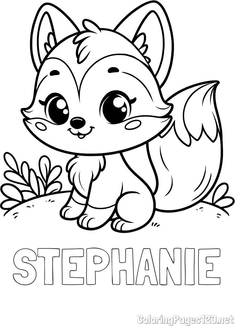 STEPHANIE Coloring Page and Cute Fox Coloring Page