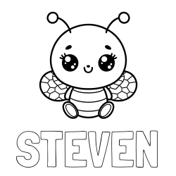 Online Created Coloring Page - STEVEN Coloring Page and Children's Coloring Page of a Cute Bee
