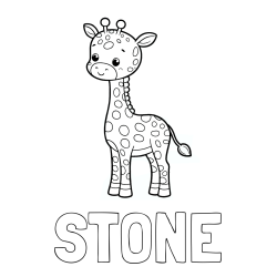 STONE Coloring Page alongside Cute Giraffe Coloring Page for Kids