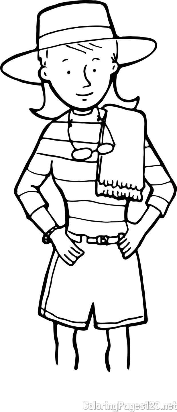 Summer Woman Coloring Page