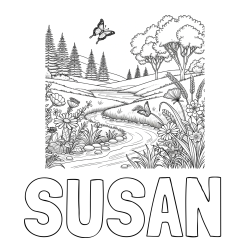 Online Created Coloring Page - SUSAN Coloring Page and Summer Nature Coloring Page