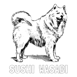 Online Created Coloring Page - SUSHI  WASABI Coloring Page and Coloring Page of a Beautiful Siberian Husky