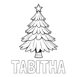 Online Created Coloring Page - TABITHA Coloring Page and Christmas Tree with Star Coloring Page