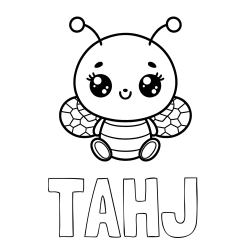Online Created Coloring Page - TAHJ Coloring Page and Children's Coloring Page of a Cute Bee