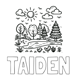 Online Created Coloring Page - TAIDEN Coloring Page and Summer Coloring Page - Pond, Ducks and Forest