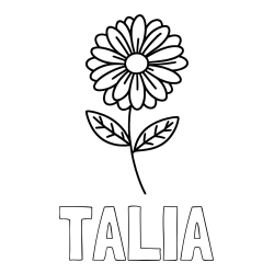 TALIA Coloring Page and Flower Coloring Page