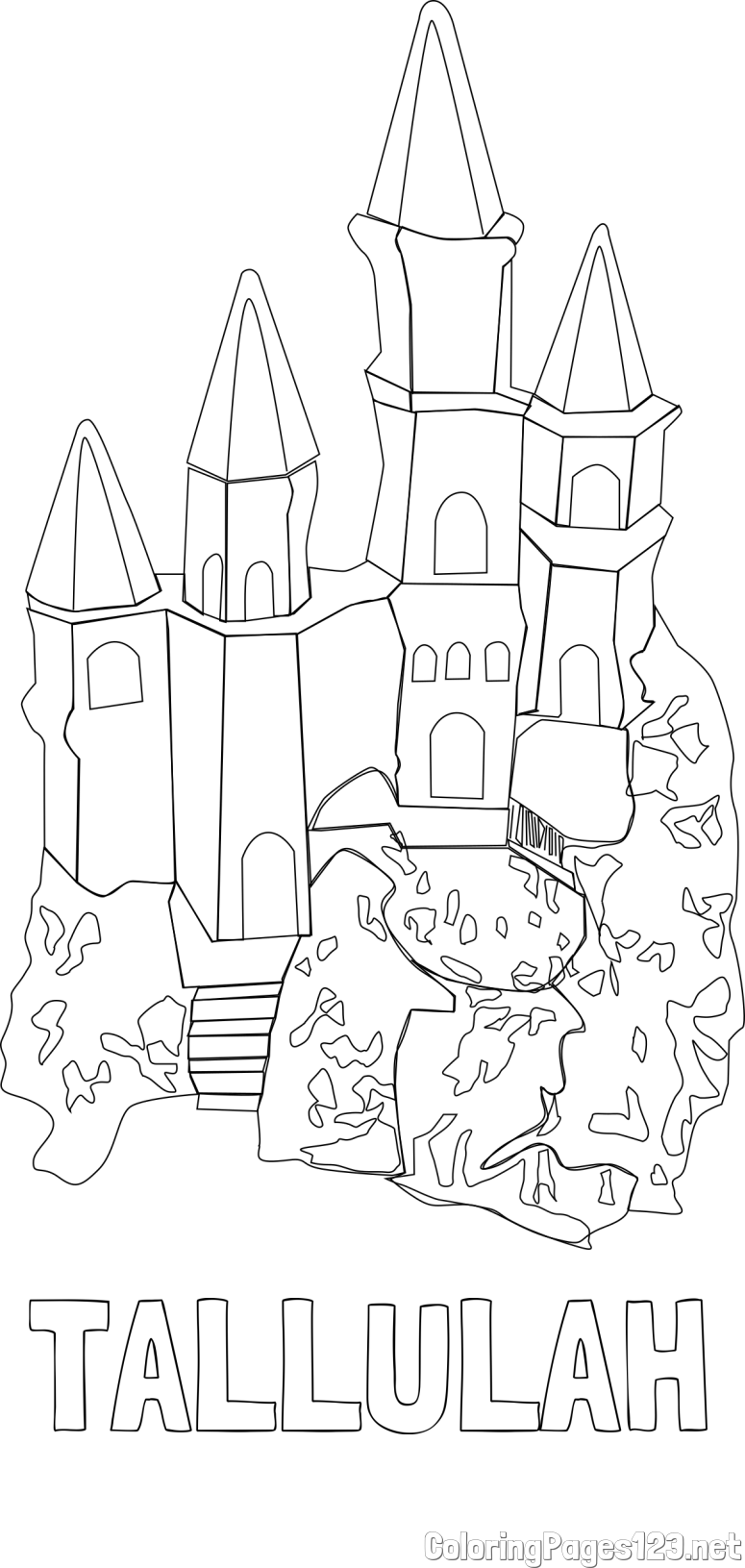 TALLULAH Coloring Page and Abstract Castle Coloring Page - Simple Yet Detailed
