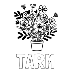 Online Created Coloring Page - TARM Coloring Page and Easy Flower Bouquet Coloring Page