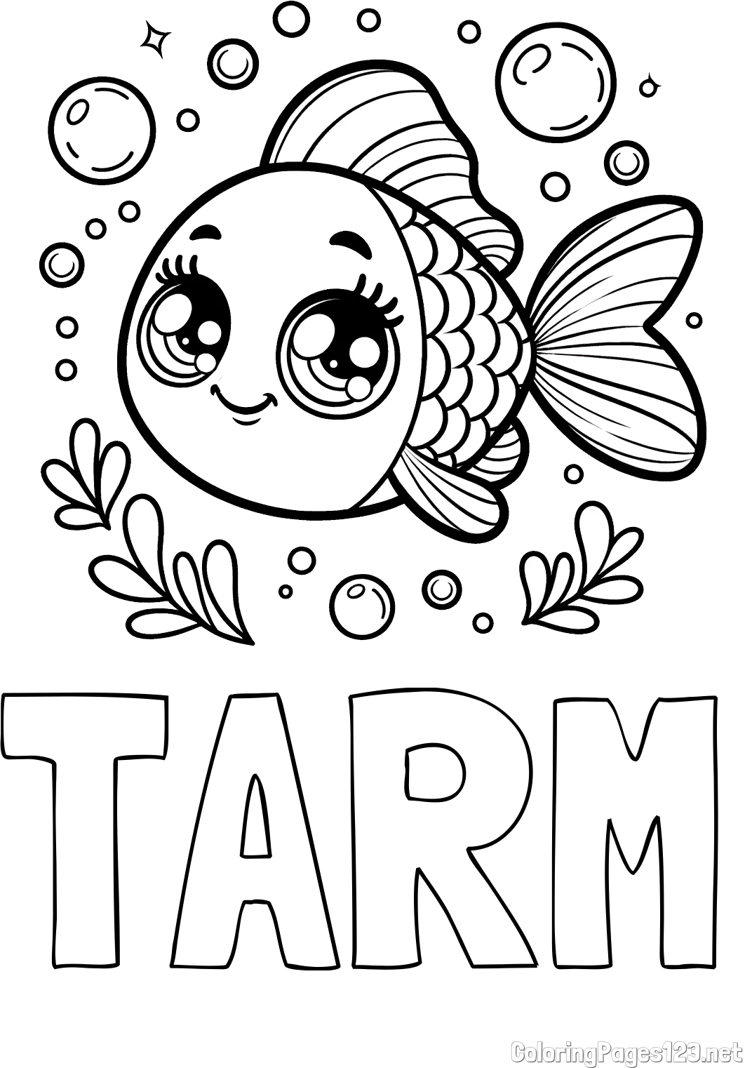 TARM Coloring Page and Free Coloring Page of an Adorable Fish