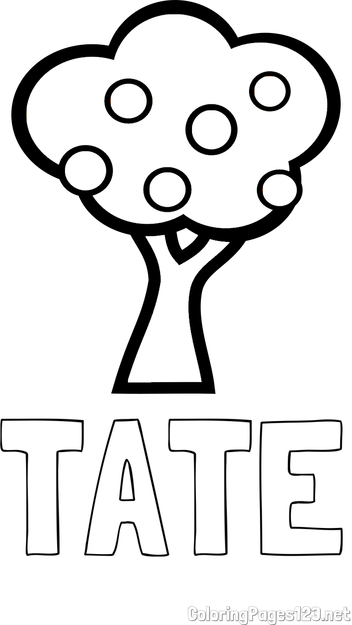 TATE Coloring Page and Apple Tree Coloring Page