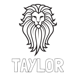 Online Created Coloring Page - TAYLOR Coloring Page and Simple Lion Head Coloring Page