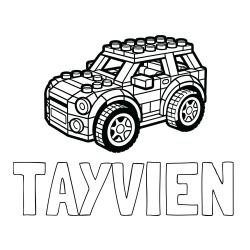 Online Created Coloring Page - TAYVIEN Coloring Page and LEGO Car Coloring Page
