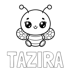Online Created Coloring Page - TAZIRA Coloring Page and Children's Coloring Page of a Cute Bee