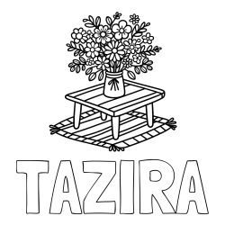 Online Created Coloring Page - TAZIRA Coloring Page and Simple Flower Bouquet Coloring Page
