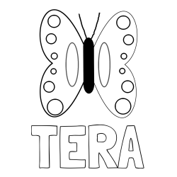 Online Created Coloring Page - TERA Coloring Page and Easy Butterfly Coloring Page