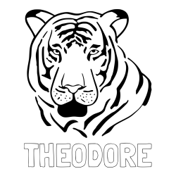 Online Created Coloring Page - THEODORE Coloring Page and Tiger Head Coloring Page