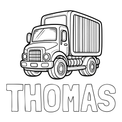 Online Created Coloring Page - THOMAS Coloring Page alongside Large Truck Coloring Page