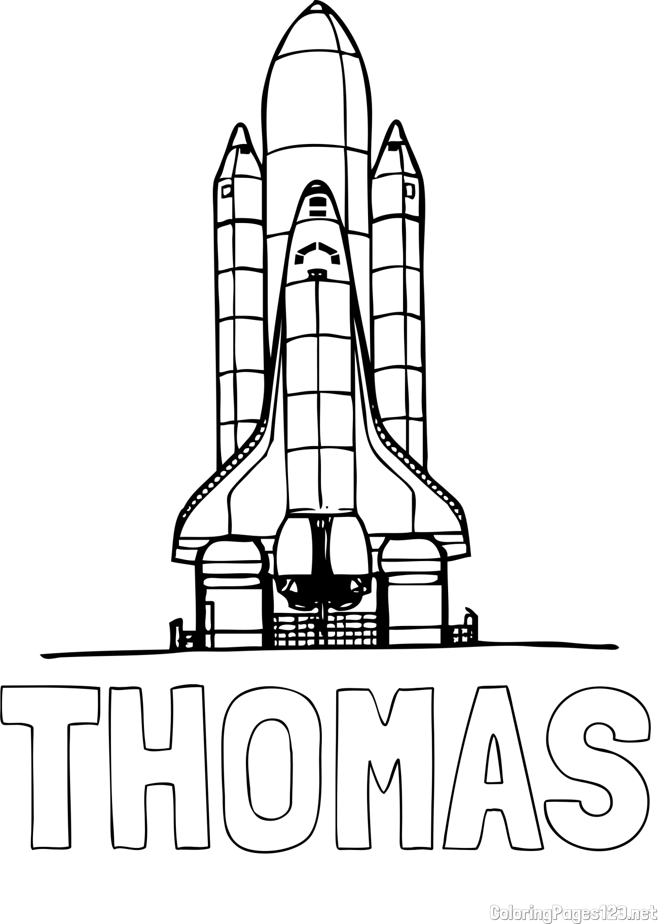 THOMAS Coloring Page and Space Shuttle Coloring Page