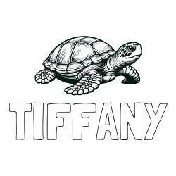 Online Created Coloring Page - TIFFANY Coloring Page and Coloring Page of a Realistic Turtle