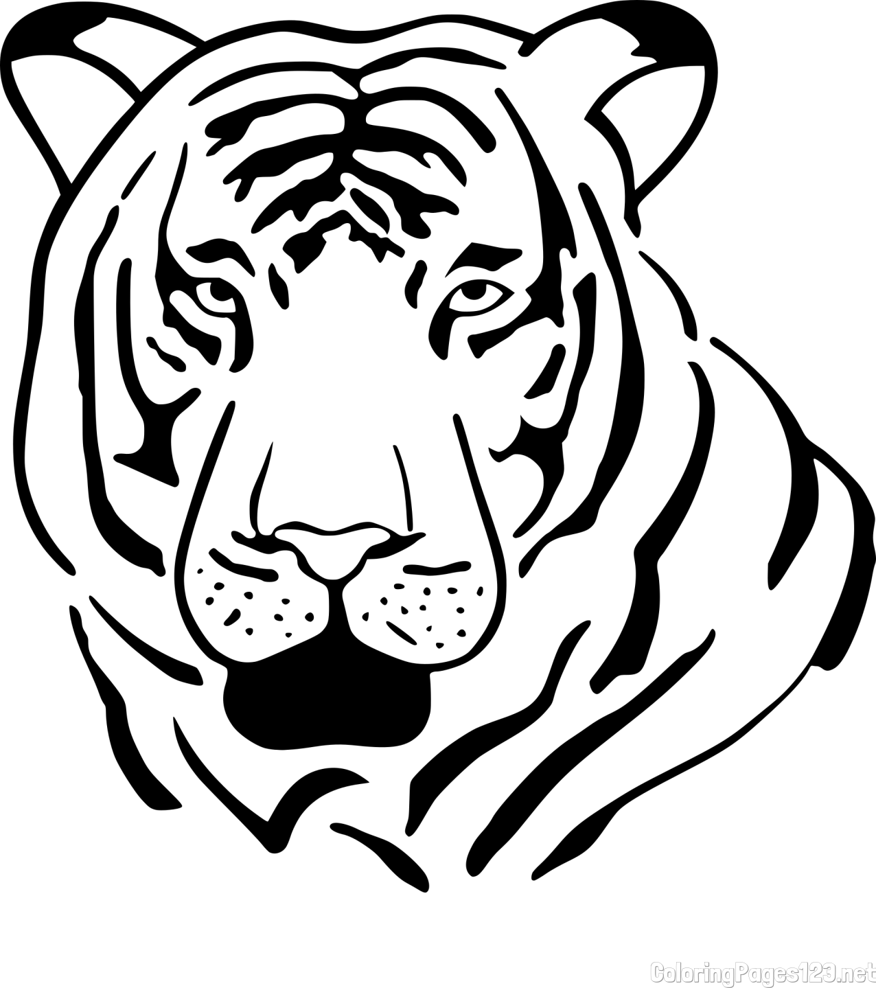 Tiger Head Coloring Page