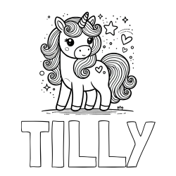 Online Created Coloring Page - TILLY Coloring Page and Cute Unicorn Coloring Page