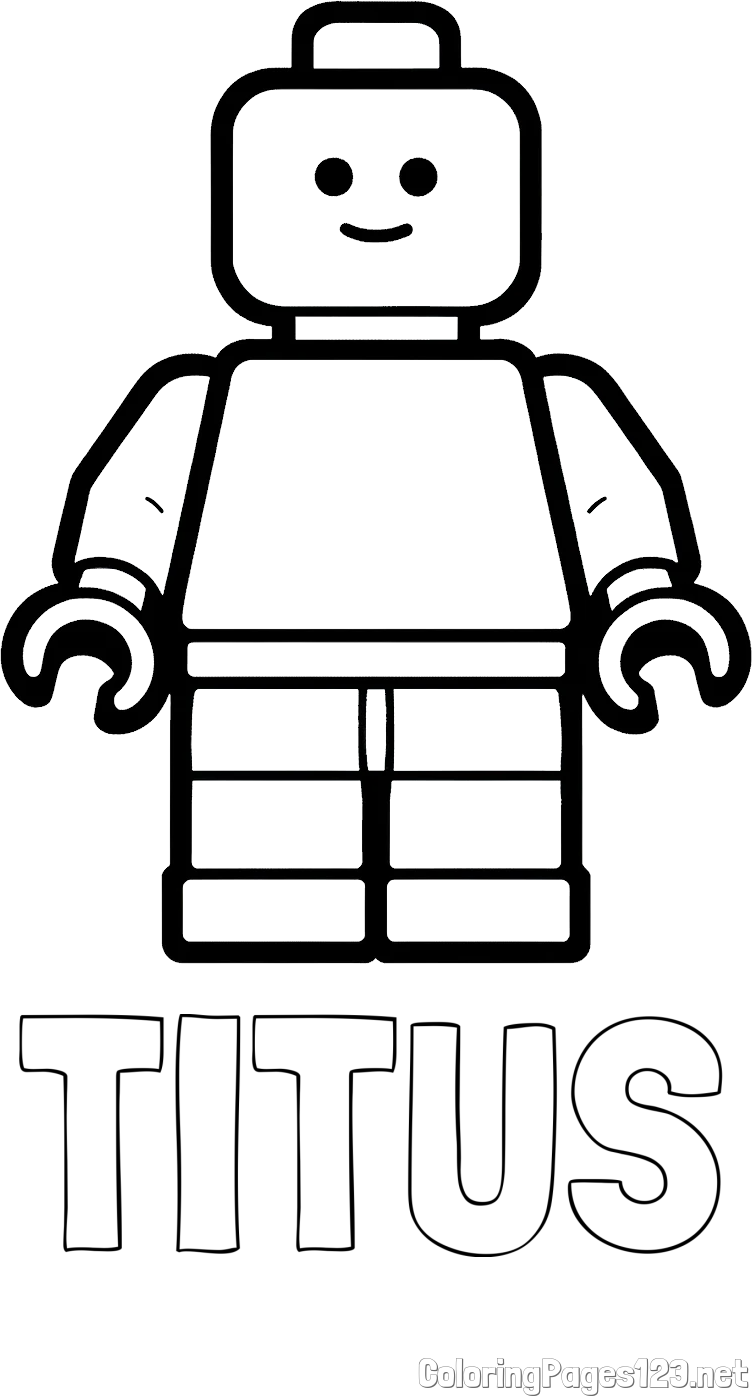 TITUS Coloring Page and Easy LEGO Character Coloring Page