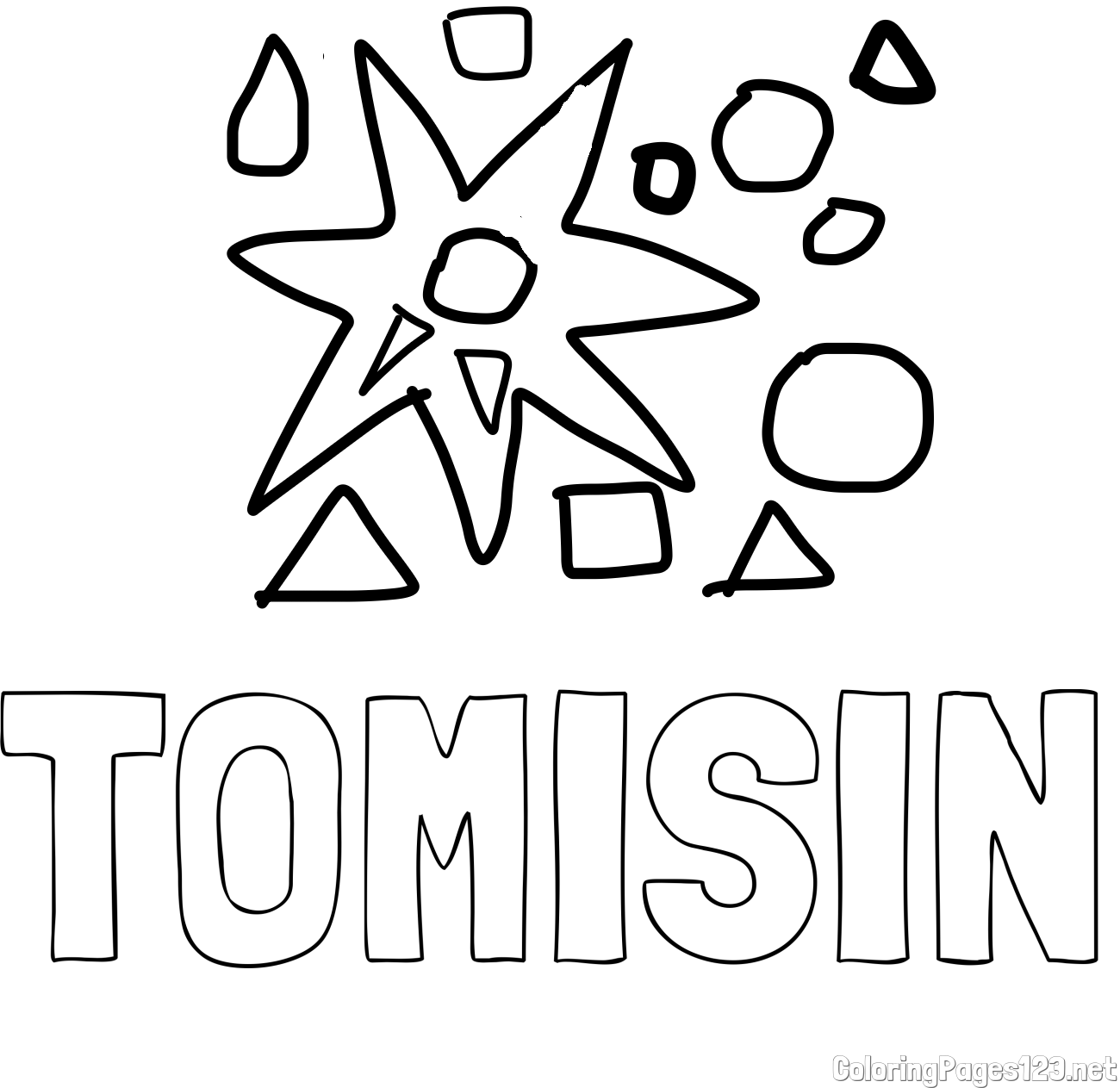 TOMISIN Coloring Page and Shapes