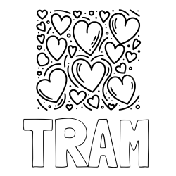 TRAM Coloring Page alongside Free Printable Coloring Page of Hearts