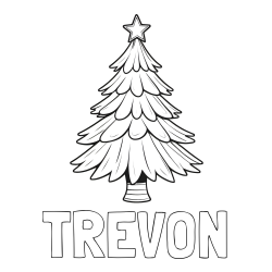 Online Created Coloring Page - TREVON Coloring Page and Christmas Tree with Star Coloring Page