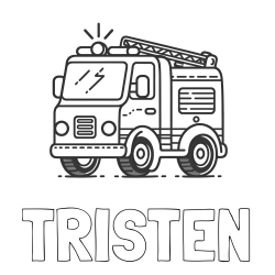 Online Created Coloring Page - TRISTEN Coloring Page and Easy Coloring Page of a Fire Truck