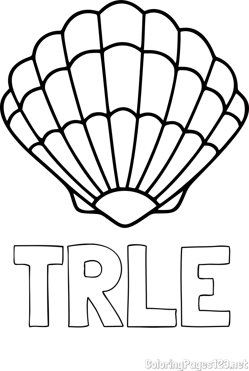 TRLE Coloring Page and Easy Seashell Coloring Page