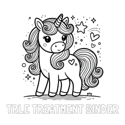 Online Created Coloring Page - TRLE TREATMENT BINDER Coloring Page and Cute Unicorn Coloring Page