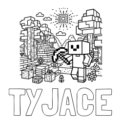 Online Created Coloring Page - TYJACE Coloring Page and Minecraft World Coloring Page